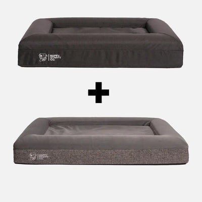 Orthopedic Memory Foam Bed + Durable Bed Cover Combo shown on a white background.