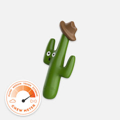 Cactus Cowboy dog toy with extreme chew meter icon on a white background.
