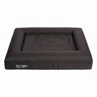 Front facing view of the Orthopedic Memory Foam Bed with Durable Bed Cover in black on white background.