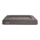 Orthopedic memory foam dog bed displayed against a white backdrop.