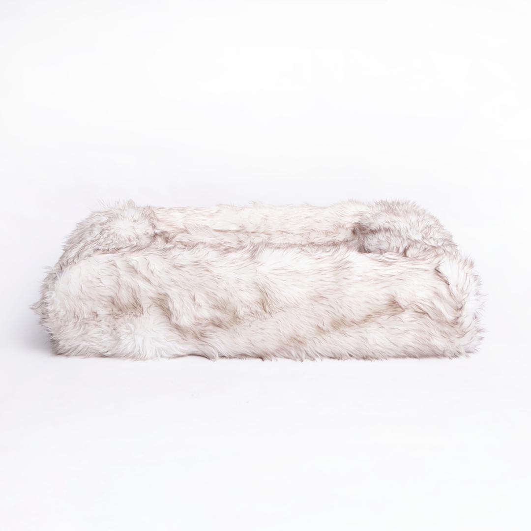 Orthopedic Memory Foam Bed + Faux Fur Blanket Cover