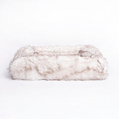 Orthopedic Memory Foam Bed + Faux Fur Blanket Cover