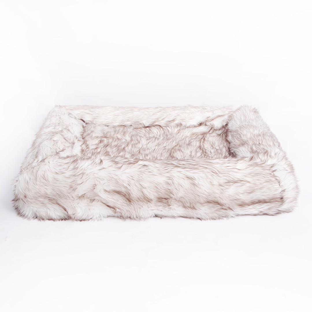 Orthopedic Memory Foam Bed + Faux Fur Blanket Cover