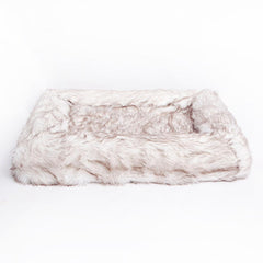 Orthopedic Memory Foam Bed + Faux Fur Blanket Cover