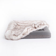 Orthopedic Memory Foam Bed + Faux Fur Blanket Cover