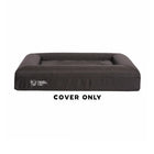Orthopedic memory foam dog bed with durable bed cover shown on a white background