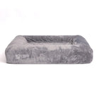 Pullover blanket cover and orthopedic dog bed product shot on a white background